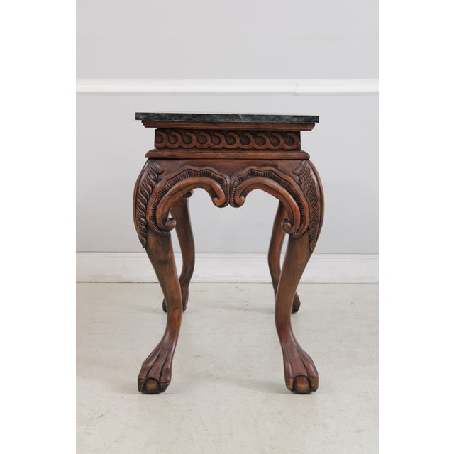 Georgian Style Mahogany Marble Top Console Table For Sale - Image 12 of 15