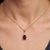 Contemporary Dainty Garnet Pendant Necklace - January Birthstone Pendant Gifts For Sale - Image 3 of 5
