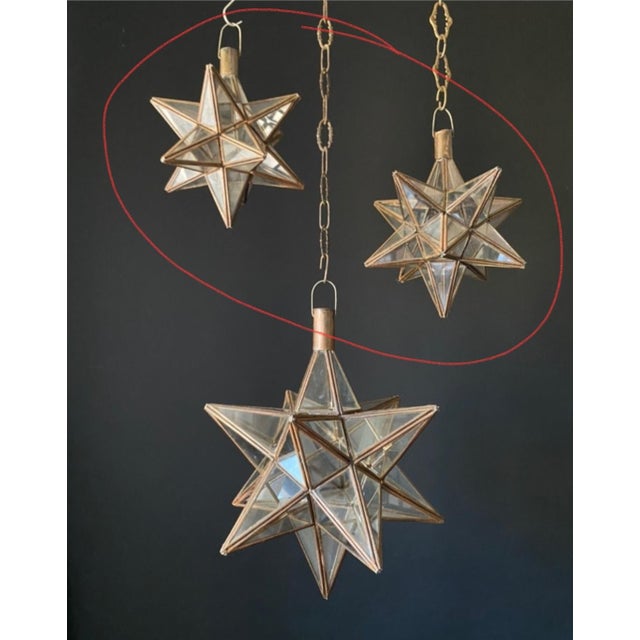 Tan Vintage Star Hanging Lamps, 1970s, Set of 2 For Sale - Image 8 of 9