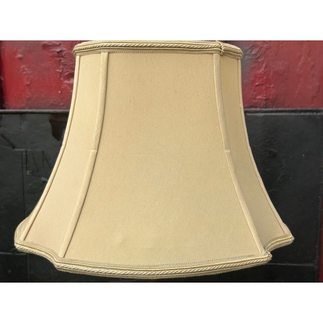Ruby Red Early 20th C. Japanese Fukagawa Imari Crane Lamp With Silk Bell Shade & Brass Finial - Fully Rewired For Sale - Image 8 of 12