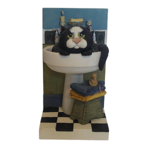 "Cat in the Sink" Comic and Curious Cats Linda Jane Smith Vintage 2002
