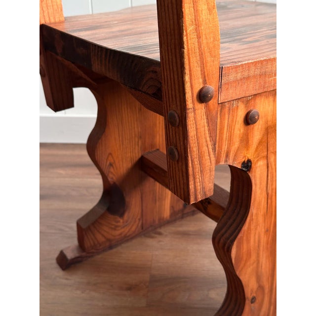 1970s Brutalist Pine Dining Chairs, Set of 6 For Sale - Image 12 of 18