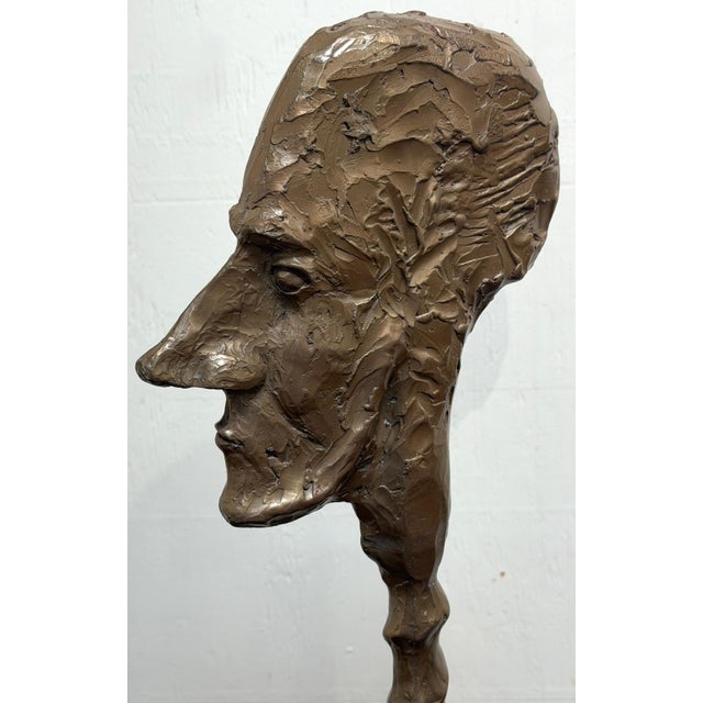 Giacometti School Bronze Male Figural Totem Sculpture, Museum Mounted, 20th C For Sale - Image 9 of 15