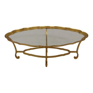 Labarge Brass Genuine Gold Gilt Finish Coffee Table For Sale
