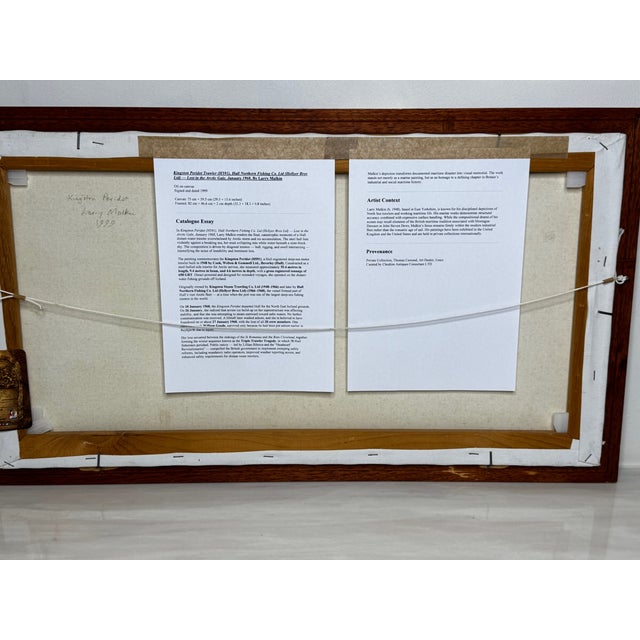 Oil Painting Kingston Peridot (H591), Fishing Trawler Tragedy Lost in the Arctic Gale, January 1968 Framed For Sale - Image 16 of 18