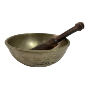 Hammered Brass Singing Bowl With Dragons Nepal 1940s