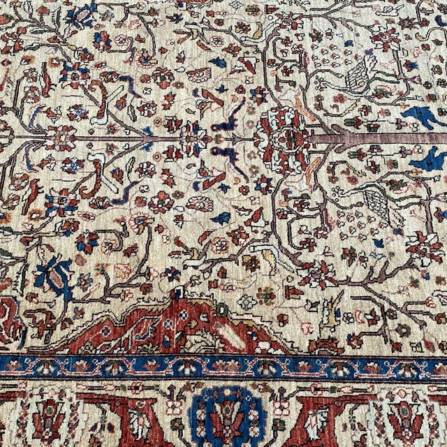 Fine Ivory Persian Isfahan Tree of Life Hand-Knotted Wool Rug - 5'7" X 7'8" For Sale - Image 13 of 13