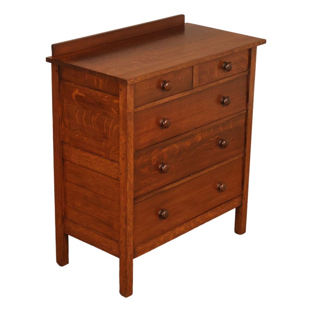Antique Gustav Stickley Mission Oak Chest Of Drawers #909 For Sale
