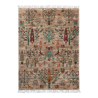 Vintage Persian Gabbeh Wool Tree of Life Rug – 151x208 Cm For Sale