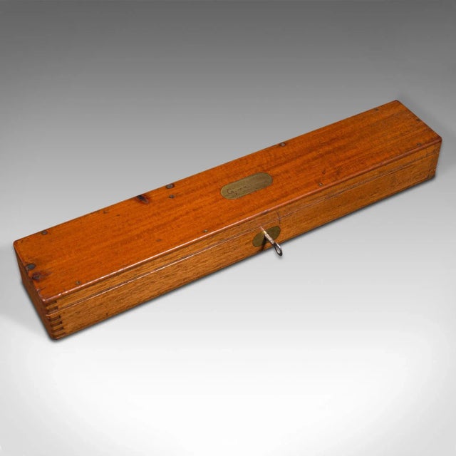 This is a set of vintage draughtsman's rules. An English, beech engineer's instrument set in a mahogany case, dating to...