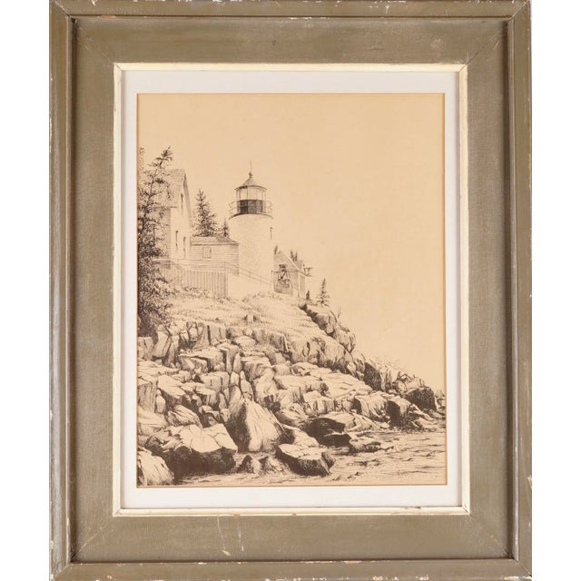 1970s Light House by the Sea by Peter Bugda Signed Numbered 174/200 For Sale - Image 10 of 11