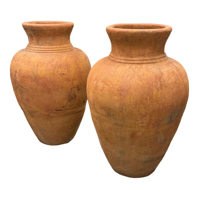 Italian Terra Cotta Outdoor/Indoor Pots, Pair For Sale