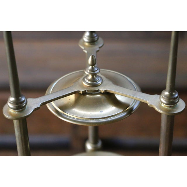 Brass Vintage Pair of Chapman Brass & Glass Hurricane Candle Holders, 1985 For Sale - Image 8 of 18