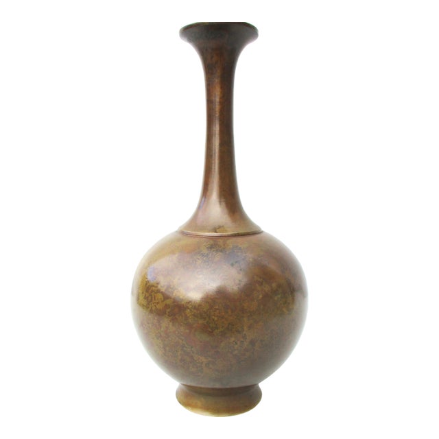 Mid-Century Japanese Bronze Vase For Sale