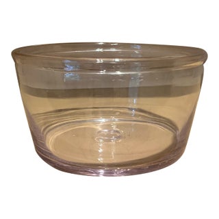 Antique 19th Century American Free Form Blown Glass Bowl With Rolled Lip and Polished Pontil For Sale