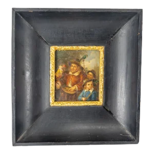 19th Century Dutch Old Master Style Oil on Copper Painting After Adriane Van Ostade