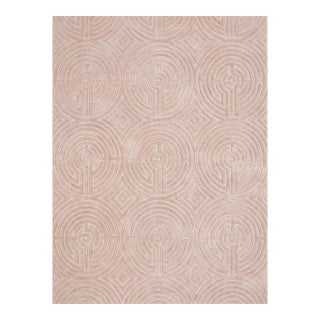 Lucca Hand-Tufted Maze Rug, Peony Pink, 6x9 For Sale