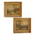 Pair of Petite Mid-Century Birch Trees & River Landscape Paintings For Sale