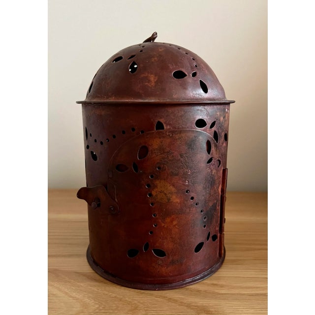 Vintage 1990s Tin Copper Color Candle Holder For Sale In Columbus - Image 6 of 6