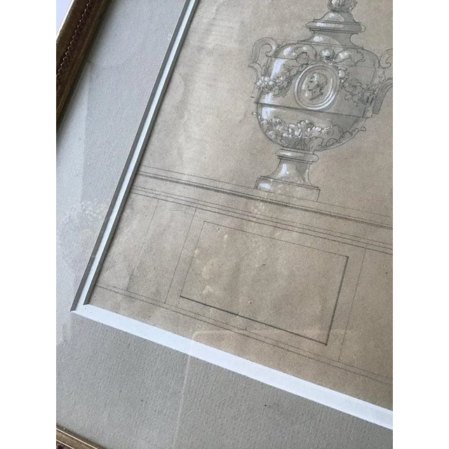 1880s Urn Watercolor by Jansen For Sale - Image 4 of 7