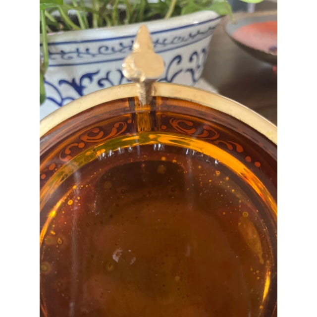 Mid 20th Century Vintage Amber Glass Ashtray Made in Italy For Sale - Image 5 of 6