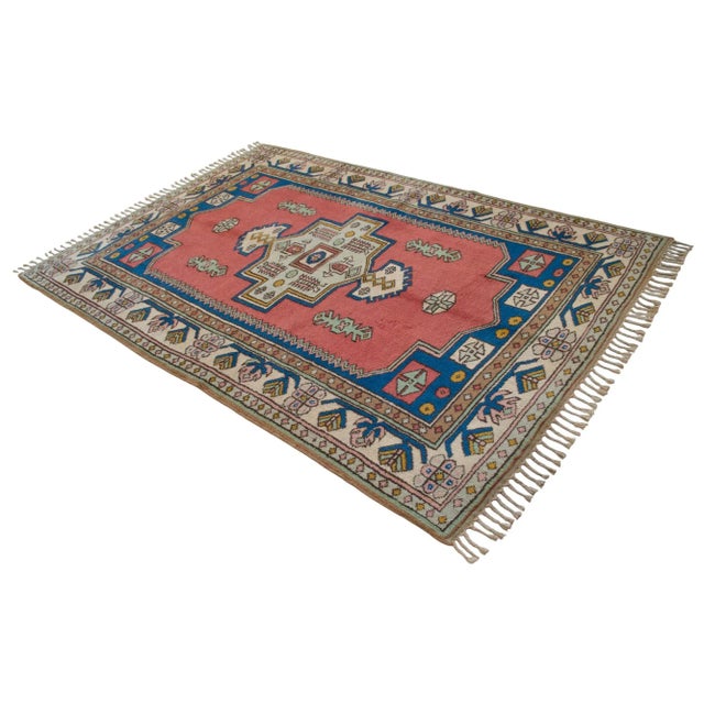 Vintage Turkish Rug Traditional Hand Knotted High Pile Wool Area Rug - 5' 3" X 7' 10" For Sale - Image 6 of 18