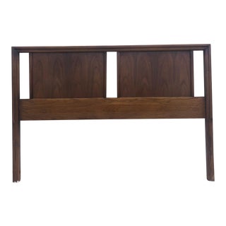 Mid Century Modern Walnut Full Size Headboard by Dixie Furniture For Sale