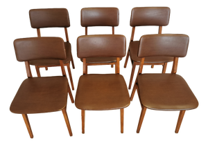 Vintage Wooden Dining Chairs from Stol Kamnik, 1970s, Set of 6