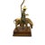 Brown Mid 20th Century Lamp Chinese Scholar on Horse Metal and Wood Old Vintage Oriental Decor For Sale - Image 8 of 12