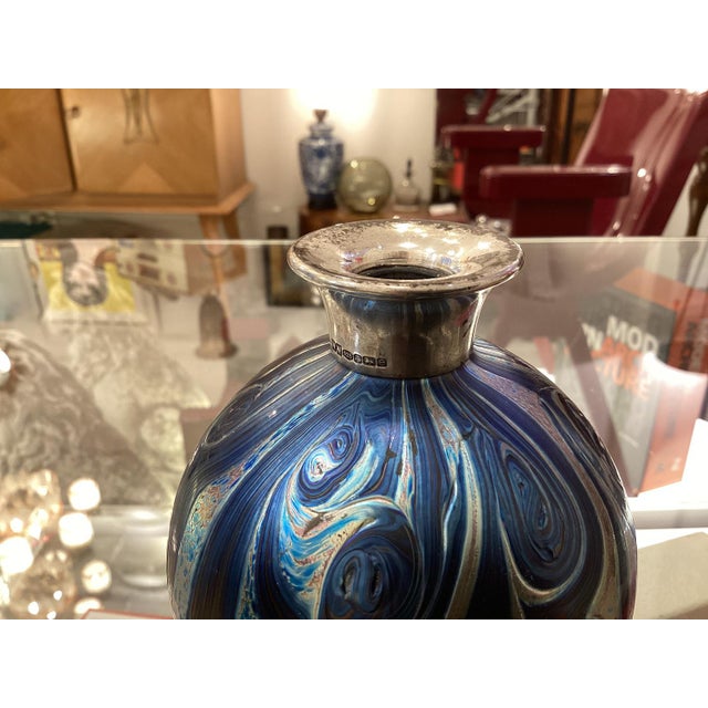 Decorated Glass Bottle with 925 Silver Neck from Isle of White, 2004 For Sale - Image 9 of 11