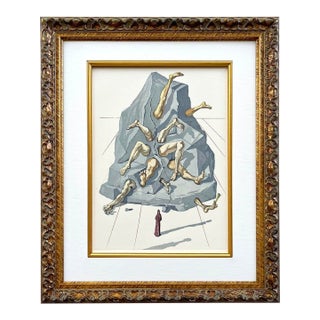 1960s Salvador Dali Woodcut Hell 19 the Simonists Framed For Sale