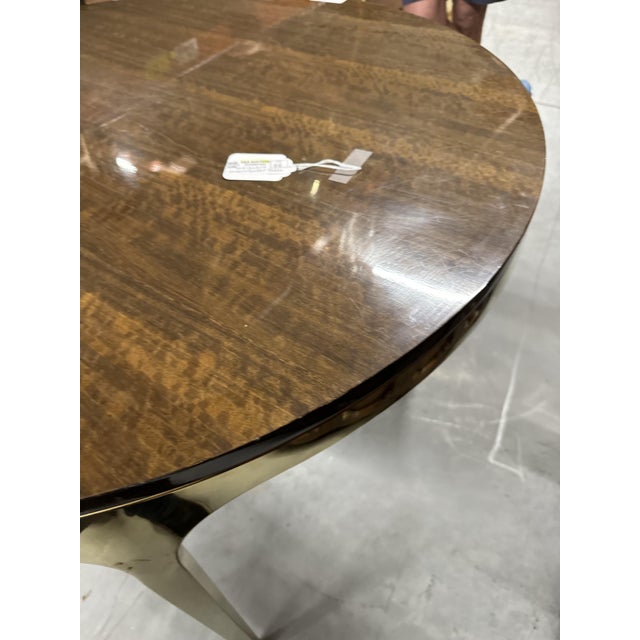 Wood Mid 20th Century Mid-Century Brass Dining Table For Sale - Image 7 of 9