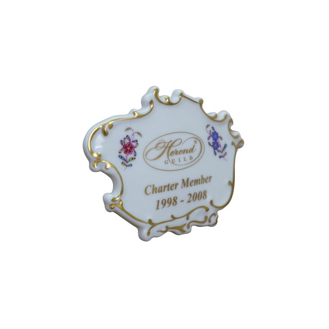 Baroque Rare Herend Guild Charter Member Commemorative Porcelain Display Plaque 1998-08' For Sale - Image 3 of 10