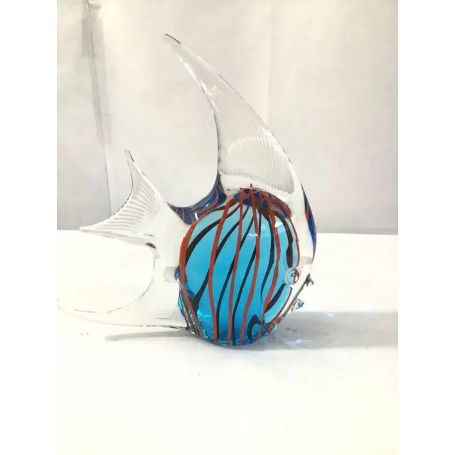 Figurative 1960s Murano Style Colorful Art Glass Angel Fish For Sale - Image 3 of 11