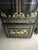 Vintage Korean 1960's Black Lacquer Chinoiserie Display Cabinet With Gilt Relief – 80” Tall Curio Vitrine For Sale - Image 4 of 10