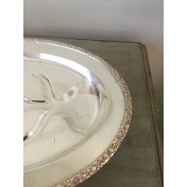 Metal Vintage 1950s Trent Silver on Copper Meat Platter #4004 For Sale - Image 7 of 12