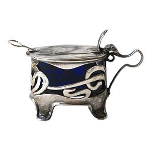 English Sterling Silver Art Nouveau Salt Cellar