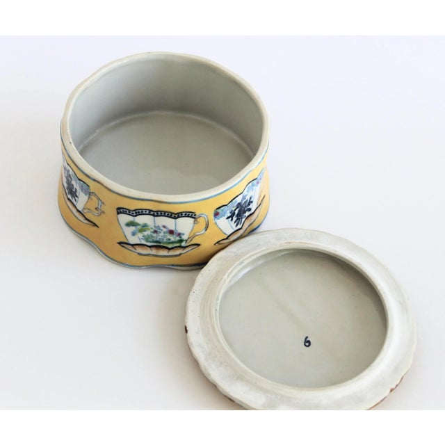 Late 20th Century Vintage Porcelain Teacup Trinket Box With Lid For Sale - Image 5 of 10
