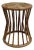 Vintage Scorched Bamboo Woven Wicker Top Stool or Plant Stand For Sale
