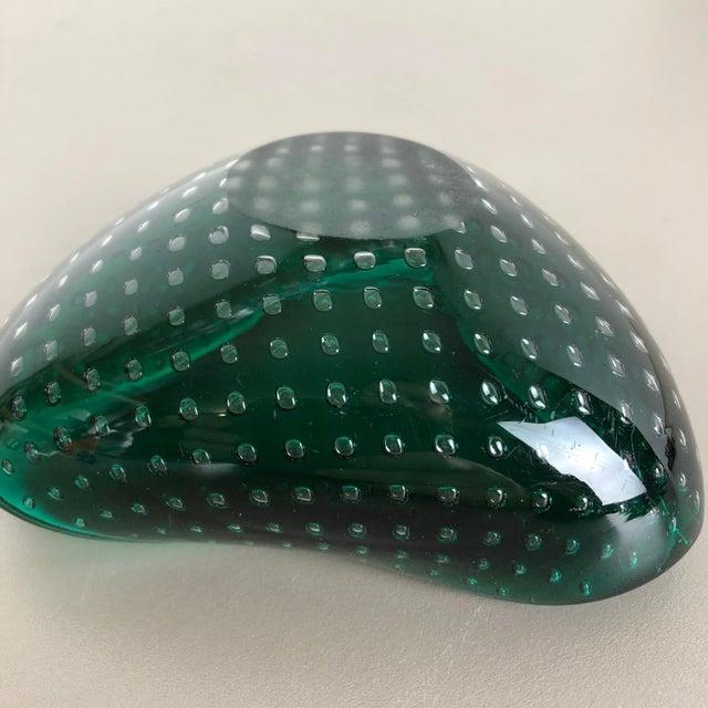 Green Murano Glass Bullicante Ashtray, Italy, 1970s For Sale - Image 14 of 15