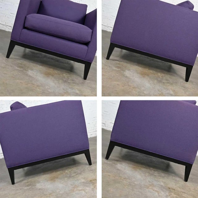 Modern Purple Plum Tone Tuxedo Style Club Chairs by Baker a Pair For Sale - Image 11 of 13