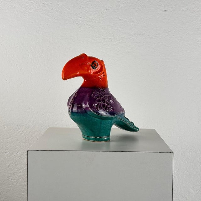 This exceptional Tucano ceramic sculpture by Aldo Londi for Bitossi, crafted in the 1970s, is a rare collectible that goes...