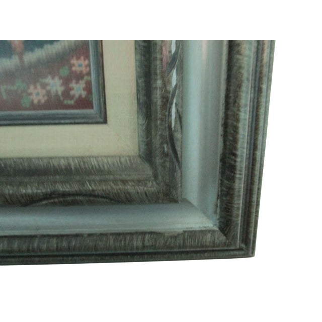 My Only Desire the Lady and the Unicorn Vintage Finished Needlepoint Framed Under Glass For Sale - Image 14 of 16