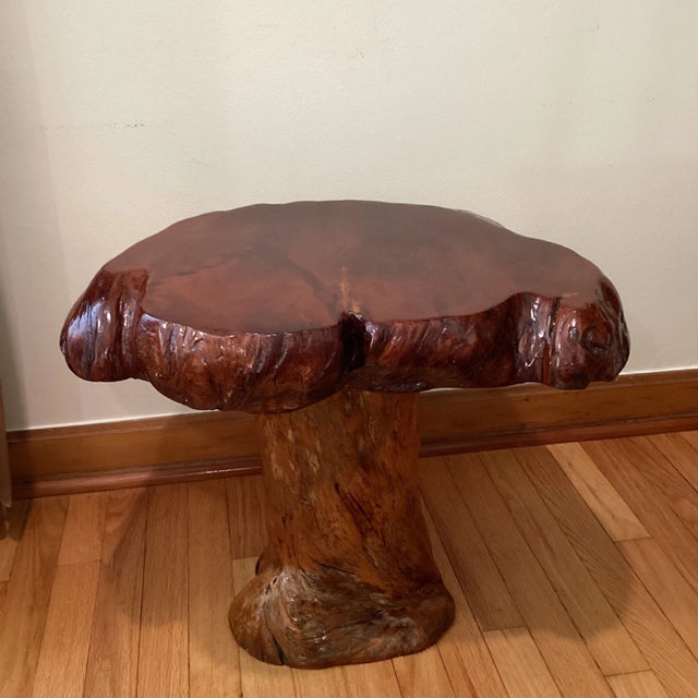 Vintage Live Edge Redwood Coffee Table With Rustic Character For Sale - Image 9 of 12