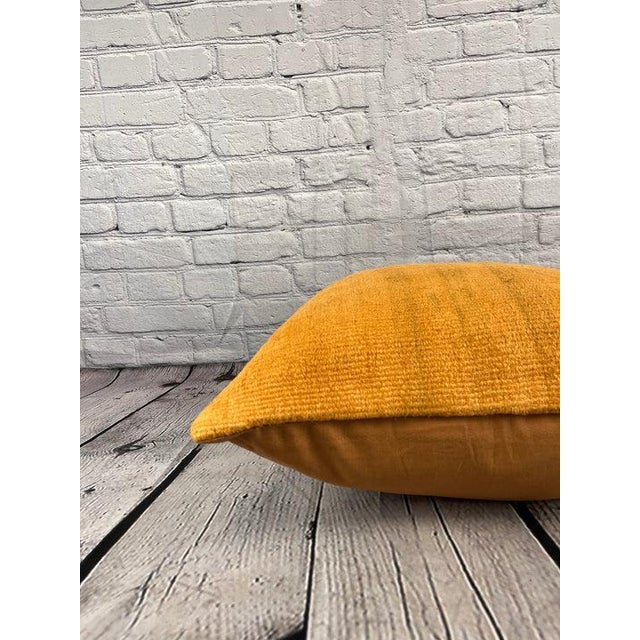 20 x 20 Hemp Pillow Turkish Cushion Natural Orange Pillow Cushion Cover For Sale - Image 4 of 4
