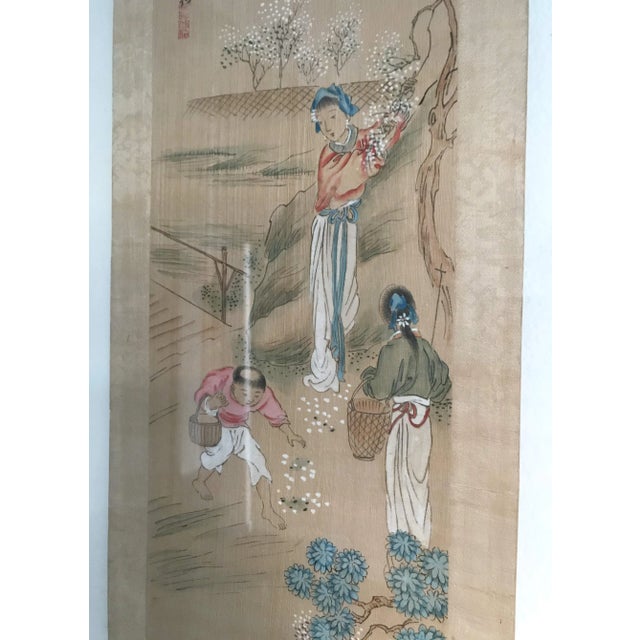 Early 20th Century Chinese Watercolor Painting, Framed For Sale In Palm Springs - Image 6 of 9