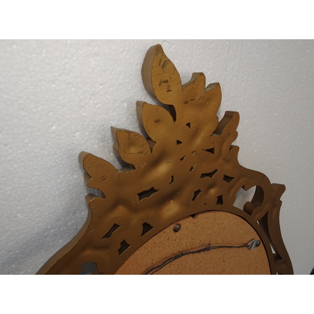 Vintage Syroco French Provincial Ornate Gold Oval Mirror ~ Hollywood Regency For Sale - Image 9 of 12