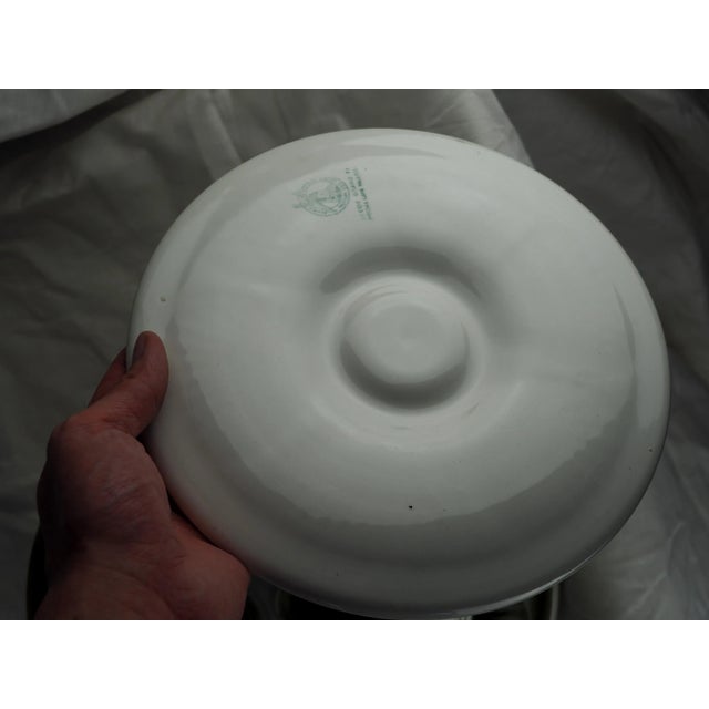 Early 20th French Orchies Green Pastel Majolica Oyster Dishes and Plate Set This set can be divided in pair. 9.5" diameter...