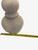 1970s Postmodern Matte Off-White Sculptural Ceramic Table Lamp With Black Striped & Gold Foil Shade For Sale In Atlanta - Image 6 of 9