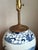 Antique Style Blue Ceramic Lamp With Wooden Base For Sale - Image 11 of 17